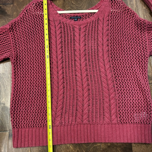 American Eagle Outfitters Maroon Cable Knit Sweater - Picture 5 of 6